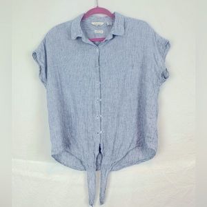 Weather proof Vintage Linen Striped Tie Top